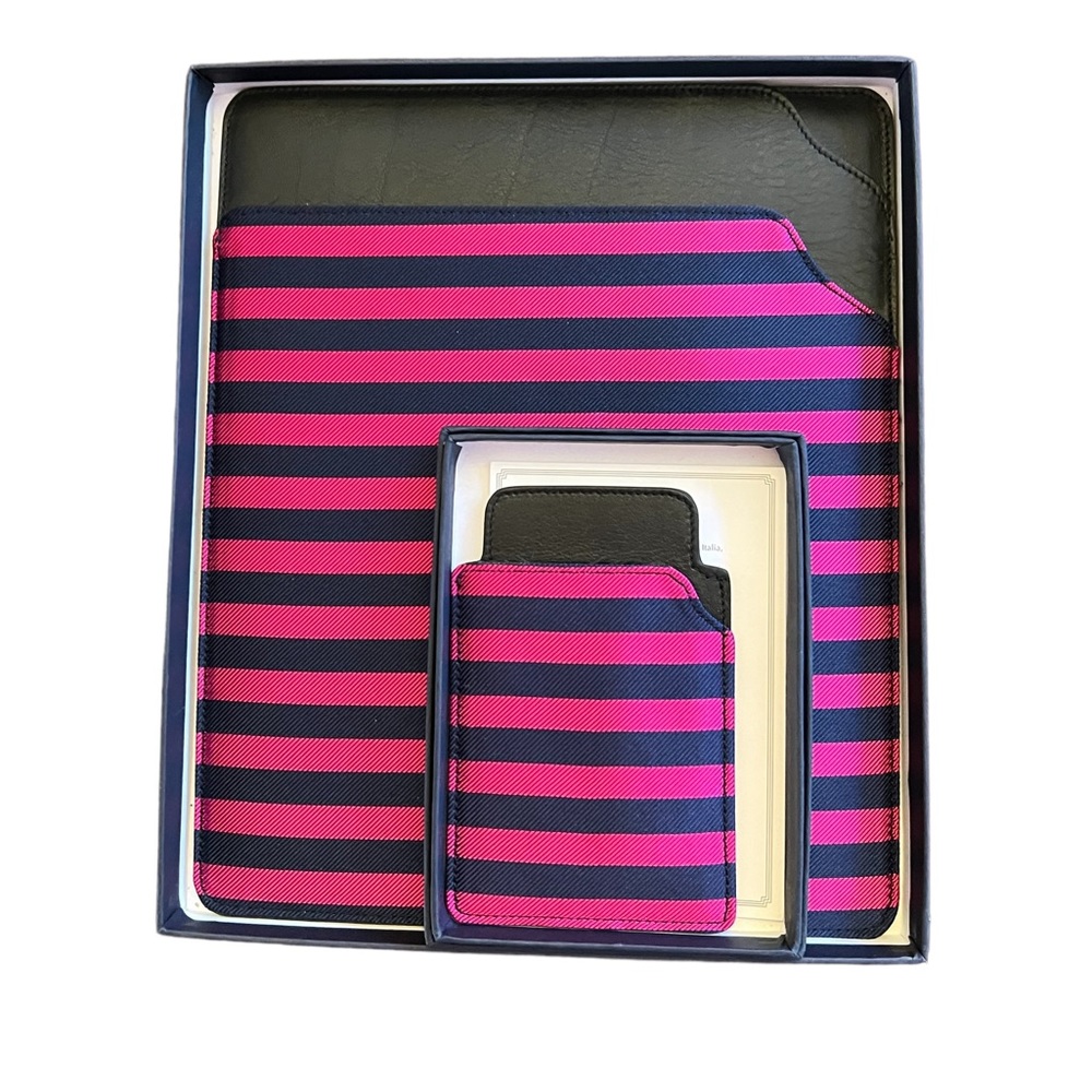 Silk and Leather Emme IPad & Phone/Business card Holder OS Made in Italy